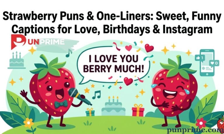 321+ Strawberry Puns & One-Liners Sweet, Funny Captions for Love, Birthdays & Instagram