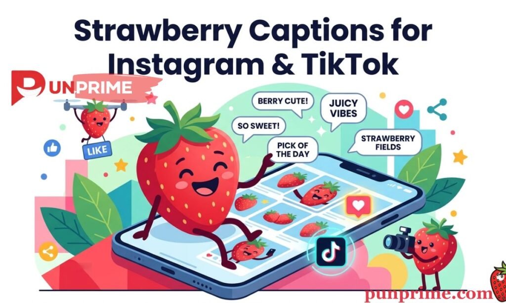 Strawberry Captions for Instagram & TikTok