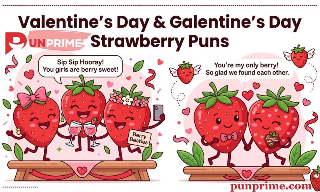 Valentine's Day & Galentine's Day Strawberry Puns