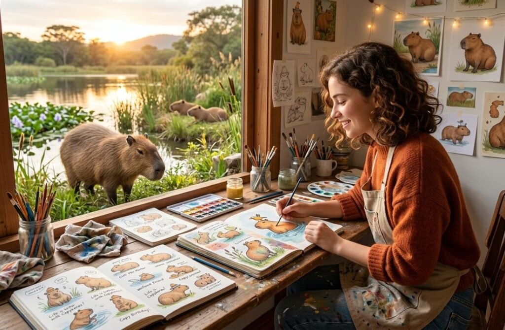 Capybara Drawing Ideas & Captions