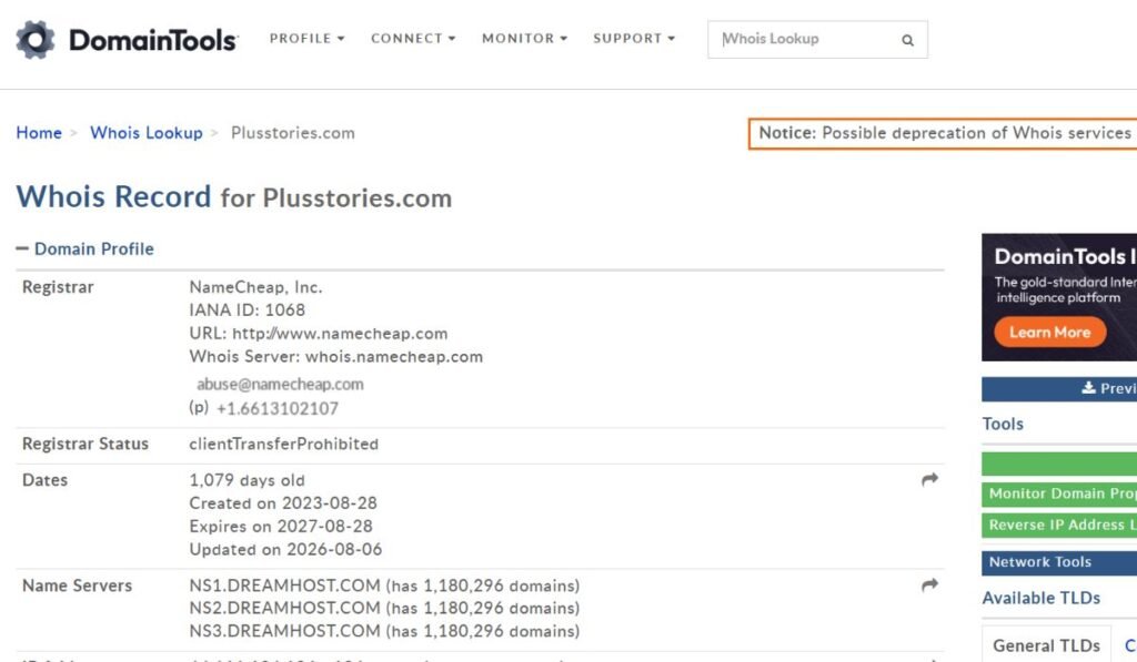 WHOIS Privacy & Domain Registration Details
