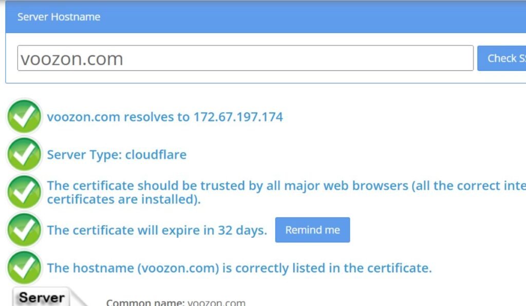 voozon.com SSL